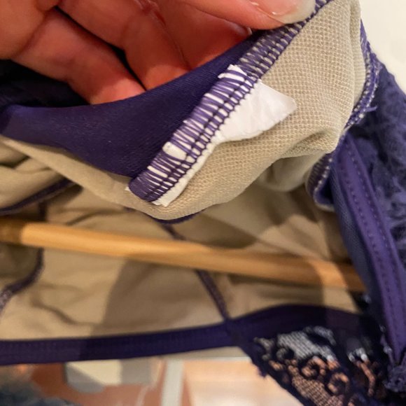 So Danca Pennelope Lace Cap Sleeve Ballet Leotard Navy/Purple AP - Picture 3 of 3